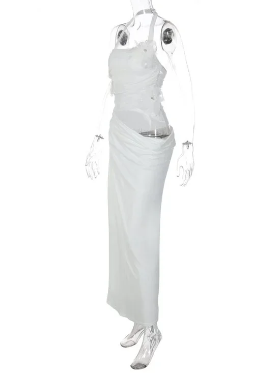 Sophisticated Coquette Aesthetic Halter Dress - Picture 5 of 10